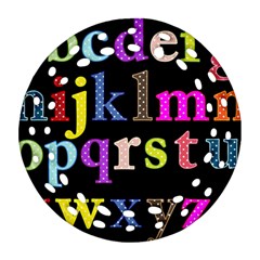 Alphabet Letters Colorful Polka Dots Letters In Lower Case Round Filigree Ornament (two Sides) by Simbadda
