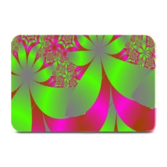 Green And Pink Fractal Plate Mats by Simbadda