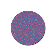 Pattern Rubber Round Coaster (4 Pack)  by Valentinaart