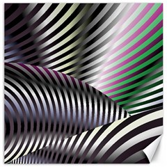 Fractal Zebra Pattern Canvas 12  X 12   by Simbadda