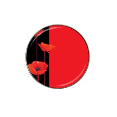 Flower Floral Red Back Sakura Hat Clip Ball Marker (10 Pack) by Mariart