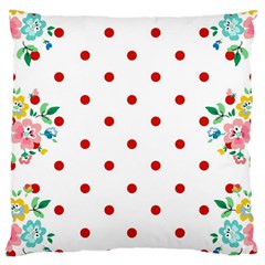 Flower Floral Polka Dot Orange Large Cushion Case (two Sides) by Mariart