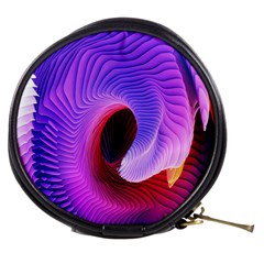 Digital Art Spirals Wave Waves Chevron Red Purple Blue Pink Mini Makeup Bags by Mariart