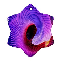 Digital Art Spirals Wave Waves Chevron Red Purple Blue Pink Snowflake Ornament (two Sides) by Mariart