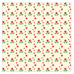 Flower Floral Sunflower Rose Star Red Green Large Satin Scarf (square) by Mariart