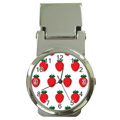 Fruit Strawberries Red Green Money Clip Watches by Mariart