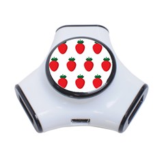Fruit Strawberries Red Green 3-port Usb Hub by Mariart