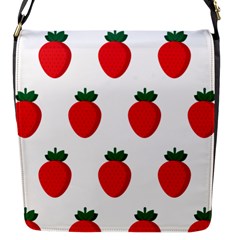 Fruit Strawberries Red Green Flap Messenger Bag (s) by Mariart