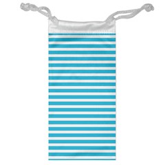Horizontal Stripes Blue Jewelry Bag