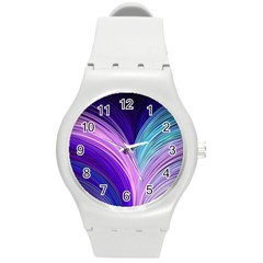 Color Purple Blue Pink Round Plastic Sport Watch (m) by Mariart