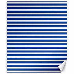 Horizontal Stripes Dark Blue Canvas 8  X 10  by Mariart