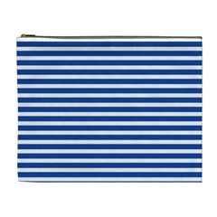 Horizontal Stripes Dark Blue Cosmetic Bag (xl) by Mariart