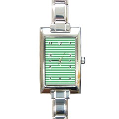 Horizontal Stripes Green Rectangle Italian Charm Watch