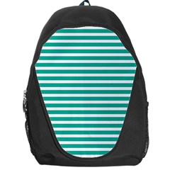 Horizontal Stripes Green Teal Backpack Bag by Mariart