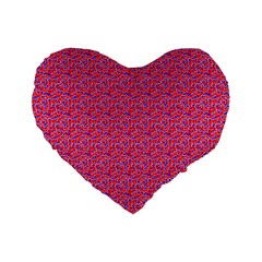 Red White And Blue Leopard Print  Standard 16  Premium Flano Heart Shape Cushions by PhotoNOLA