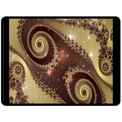 Space Fractal Abstraction Digital Computer Graphic Double Sided Fleece Blanket (large)  by Simbadda