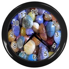 Rock Tumbler Used To Polish A Collection Of Small Colorful Pebbles Wall Clocks (black) by Simbadda