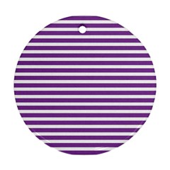 Horizontal Stripes Purple Ornament (round) by Mariart