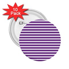 Horizontal Stripes Purple 2 25  Buttons (10 Pack)  by Mariart