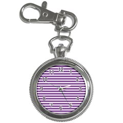 Horizontal Stripes Purple Key Chain Watches