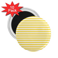 Horizontal Stripes Yellow 2 25  Magnets (10 Pack)  by Mariart