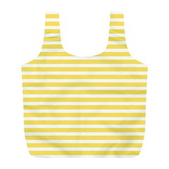 Horizontal Stripes Yellow Full Print Recycle Bags (l)  by Mariart