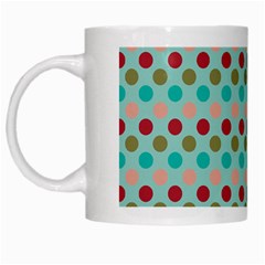 Large Colored Polka Dots Line Circle White Mugs by Mariart
