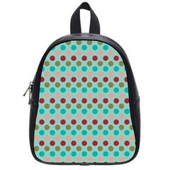Large Colored Polka Dots Line Circle School Bags (small)  by Mariart