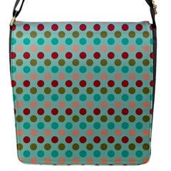 Large Colored Polka Dots Line Circle Flap Messenger Bag (s)