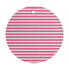 Horizontal Stripes Light Pink Ornament (round)