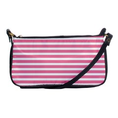 Horizontal Stripes Light Pink Shoulder Clutch Bags