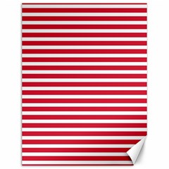 Horizontal Stripes Red Canvas 12  X 16   by Mariart