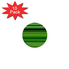 Horizontal Stripes Line Green 1  Mini Buttons (10 Pack)  by Mariart