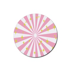 Hurak Pink Star Yellow Hole Sunlight Light Rubber Coaster (round)  by Mariart