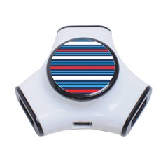Martini Style Racing Tape Blue Red White 3-port Usb Hub by Mariart