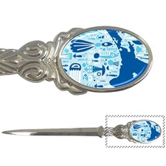 New Zealand Fish Detail Blue Sea Shark Letter Openers by Mariart