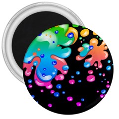 Neon Paint Splatter Background Club 3  Magnets