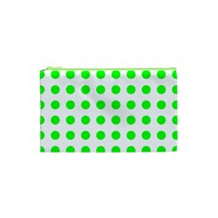 Polka Dot Green Cosmetic Bag (xs) by Mariart