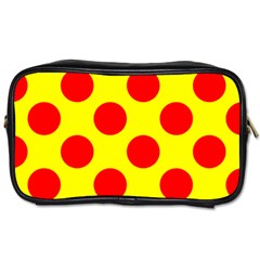 Polka Dot Red Yellow Toiletries Bags 2-side