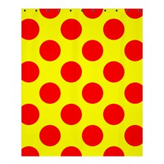 Polka Dot Red Yellow Shower Curtain 60  X 72  (medium) 