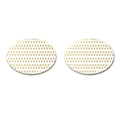 Polka Dots Gold Grey Cufflinks (oval) by Mariart