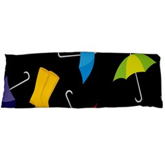 Rain Shoe Boots Blue Yellow Pink Orange Black Umbrella Body Pillow Case (dakimakura) by Mariart