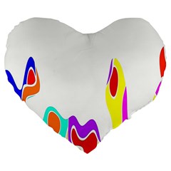 Simple Abstract With Copyspace Large 19  Premium Flano Heart Shape Cushions by Simbadda