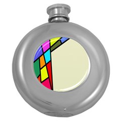 Digitally Created Abstract Page Border With Copyspace Round Hip Flask (5 Oz)