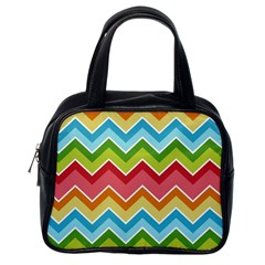 Colorful Background Of Chevrons Zigzag Pattern Classic Handbags (one Side) by Simbadda