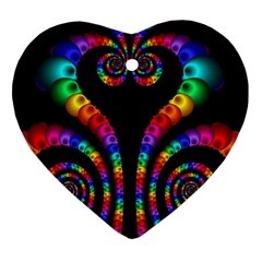 Fractal Drawing Of Phoenix Spirals Heart Ornament (two Sides) by Simbadda