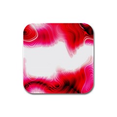 Abstract Pink Page Border Rubber Square Coaster (4 Pack)  by Simbadda