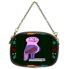 Owl A Colorful Modern Illustration For Lovers Chain Purses (one Side)  by Simbadda