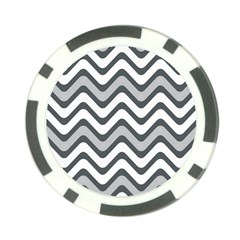 Shades Of Grey And White Wavy Lines Background Wallpaper Poker Chip Card Guard by Simbadda