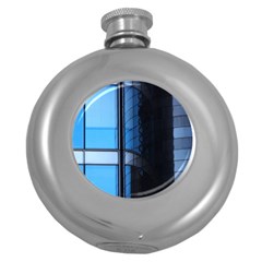 Modern Office Window Architecture Detail Round Hip Flask (5 Oz)